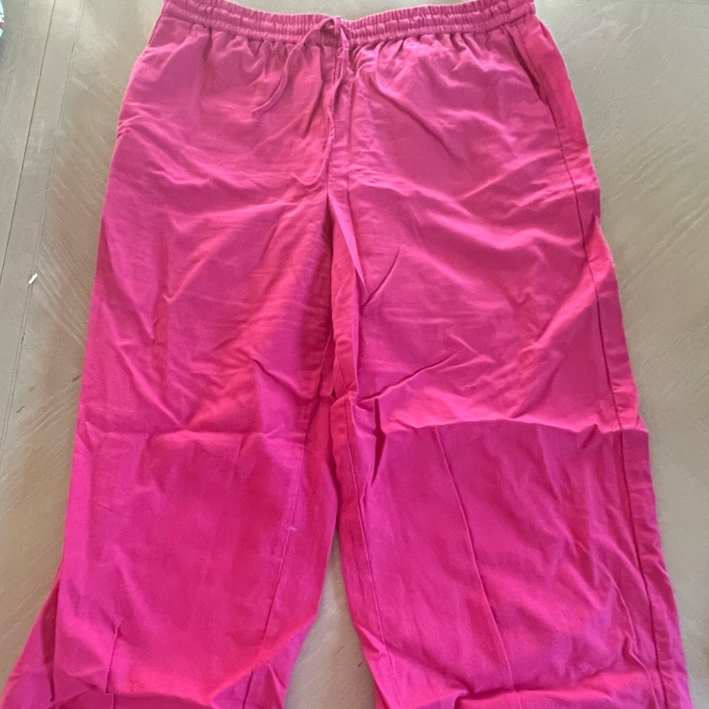 J. Crew Bright Pink Straight-Leg Pants